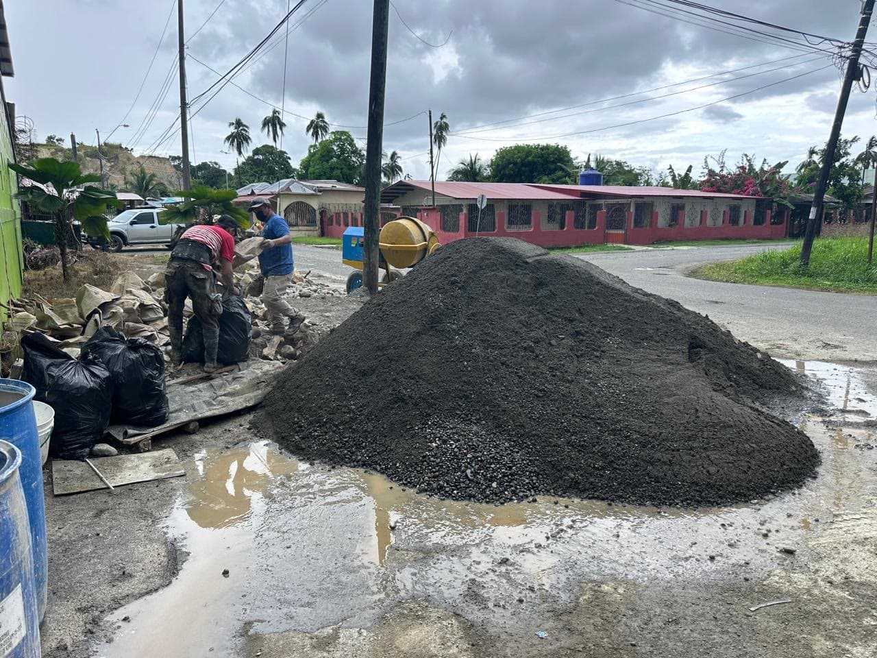 Construction materials prepared for the Panama church project