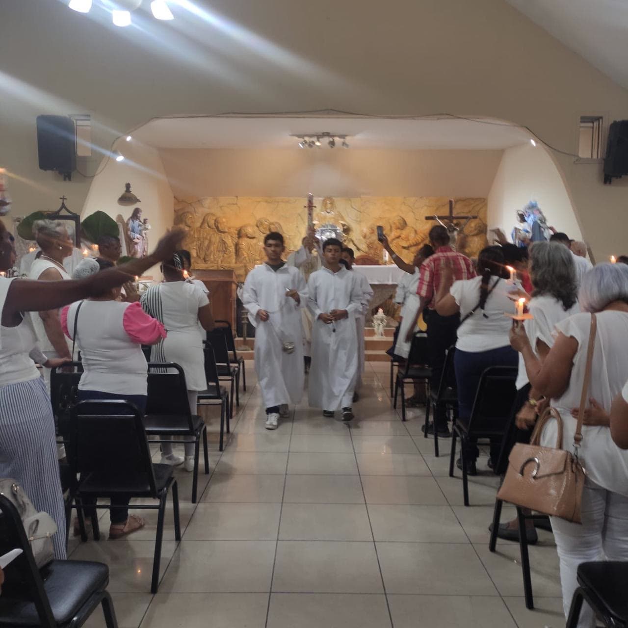 Panama parishioners gathered for a Catholic liturgy
